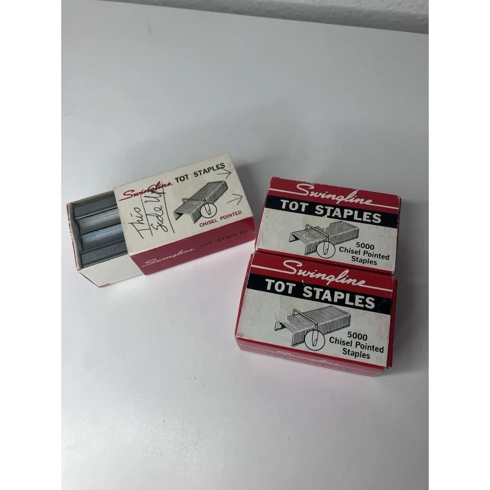 Vintage Swingline Red Tot 5000 Mostly Full 3 Boxes Tot Staples